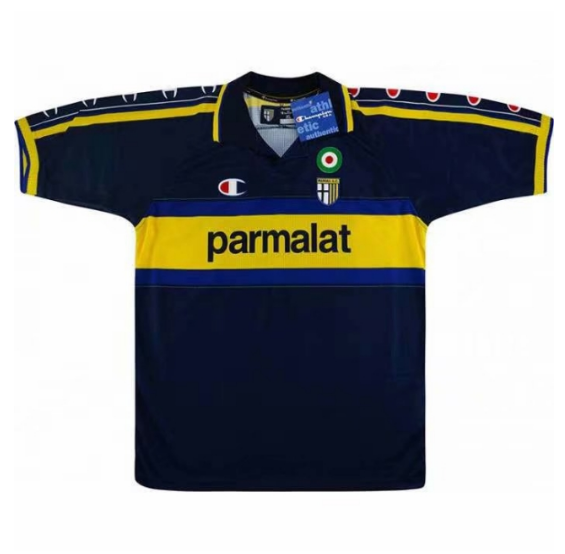 1999-2000 Parma Calcio Retro Blue Away Kit Soccer Jersey